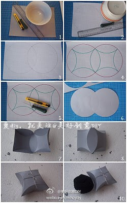 教你做礼品盒，超级简单。——更多有趣内容，请关注美好创意DIY （http://t.cn/zOR4l2D）