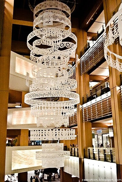 hanging paper chandelier