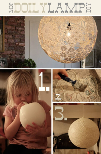 DIY doily lamp