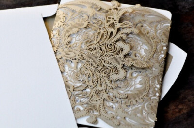 The MOST BEAUTIFUL invitation or stationary wrap! Laser cut