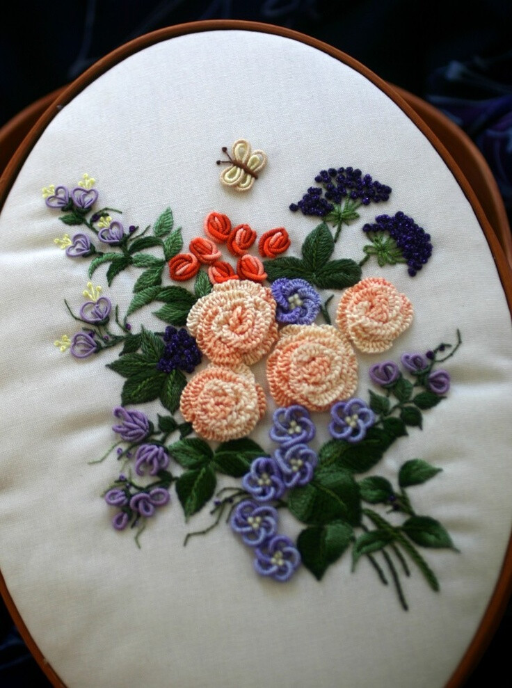 Birthday Bouquet ~ Brazilian Embroidery