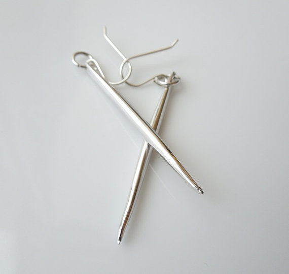 Spike Earrings in Silver