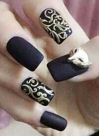 限量新品 金边波普金属质感 金色银色 镂空浮雕3D 美甲贴花 贴纸