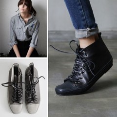 独家定制 手工鞋 leather high top sneakers 高帮皮鞋 AM84749