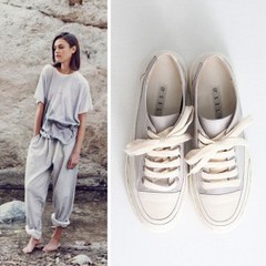 独家限量 手工鞋 ivory+gray twotone sneakers 休闲皮鞋 SN97726