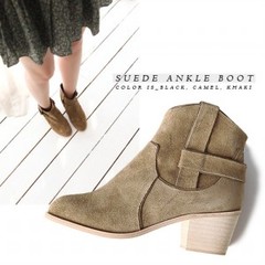 shesday 手工鞋 SIMPLE SUEDE ANKLE BOOT 粗跟短靴 ON62397