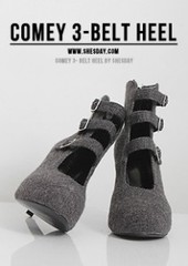 shesday 手工鞋 comey 3-belt heel 高跟短靴 AE104167