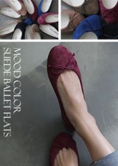 手工鞋定制 mood color suede ballet flats 新款单鞋 SA103873