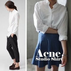 独家限量 acne studio shirt 欧美明星款白色衬衫 AT100980