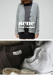 独家定制 秋装新款 acne Wool Cardigan 纯色羊毛衫开衫 AO104174