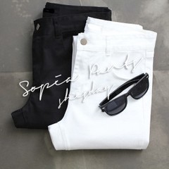 shesday 欧美明星款 sopia pants 黑白修身显瘦小脚裤 AP96750