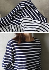 独家限量定制 saint stripe tee 秋季新款长袖条纹T恤 AT103346