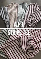 独家限量定制 apc stripe tee 秋季新款长袖宽松条纹T恤 AT103373