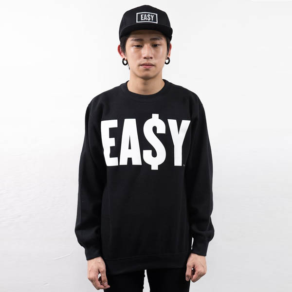 easymoney男士air by hood款大字母宽松卫衣Classic Crewneck Bla