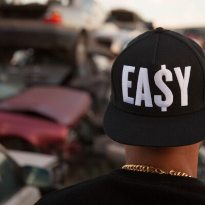 美国潮牌EASYMONEY黑色棒球帽Classic Snapback字母绣花街舞帽男