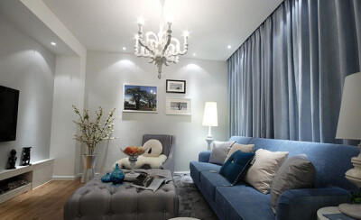 客厅,灯,沙发,蓝
