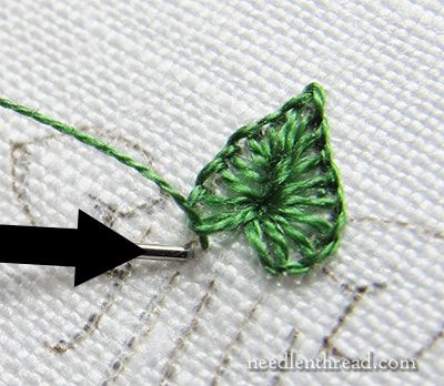 Tiny Buttonhole Stitch Leaves