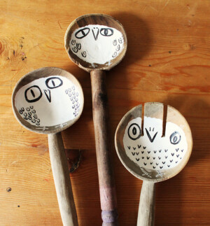 Owl Spoons by Hazel Terry on Flickr.