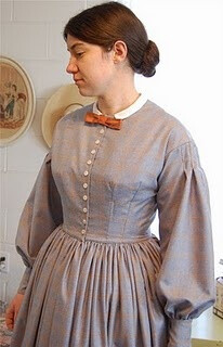 1850-60's gray wool dress