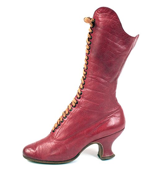 Scarlet Lace Front Boot, circa.1890