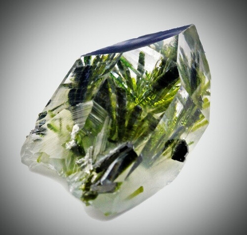 Epidote inclusions in Quartz / Kharan, Balochistan (Baluchistan), Pakistan