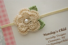 Simple Crochet Flower with pearl center (inspiration)