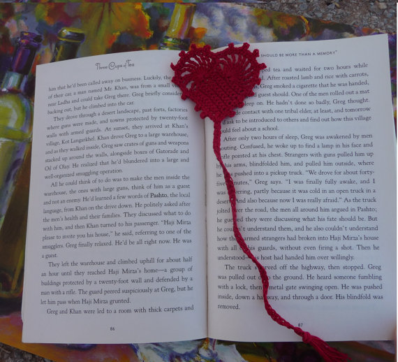 Crochet Heart bookmark