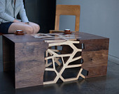 Geometrical Branching Coffee Table - Walnut &amp; Maple ply - Hand made