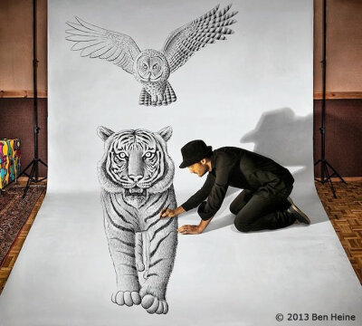 Ben Heine的大尺寸3D画（Large-Scale 3D Drawings by Ben Heine）