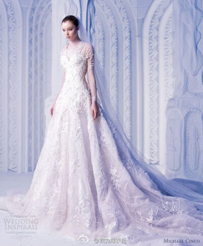 Michael Cinco 2013婚纱系列，华丽珠饰与镂空花雕的交错设计，利用强烈的轮廓来突出其独树一帜，极致冷艳的华丽光芒。6