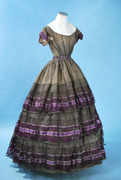 Black and Purple with polka dots 1860's