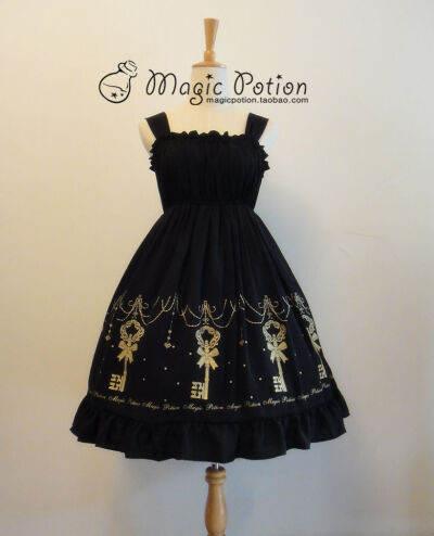 【2013-10-17】Magic Potion家 Gothic&amp;Lolita 秘密之匙 烫金JSK 黑色【258￥】