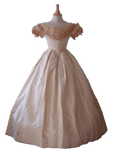 Museum Civil War Era Silk Evening Gown, 1860's