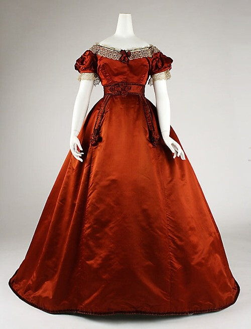 1865-1868 red ball gown