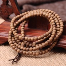 包邮 开光印度沉香木极品黄沉 216颗佛珠手链 男女爆款 安神手串