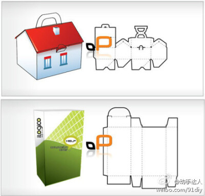 包装盒的折法，有兴趣的童鞋可以试一试啊~（转自网络）