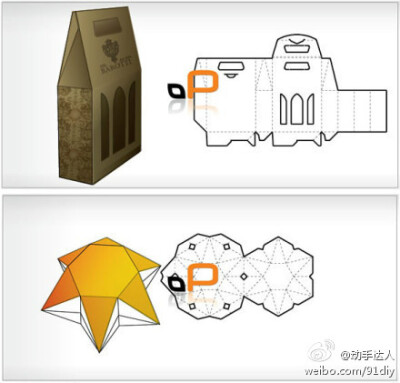 包装盒的折法，有兴趣的童鞋可以试一试啊~（转自网络）