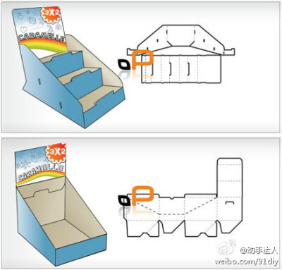 包装盒的折法，有兴趣的童鞋可以试一试啊~（转自网络）