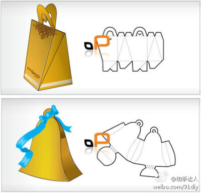 包装盒的折法，有兴趣的童鞋可以试一试啊~（转自网络）