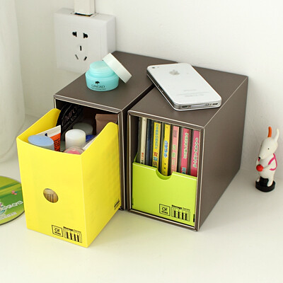 創意糖果色化妝品塑料收納盒 辦公桌面雜物盒 cd整理盒