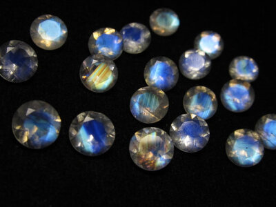 7 mm - AAAA - High Quality Gorgeous Rainbow MOONSTONE - Round Shape Faceted Stone Super Sparkle Full Flashy Fire Every pcs - 10 pcs