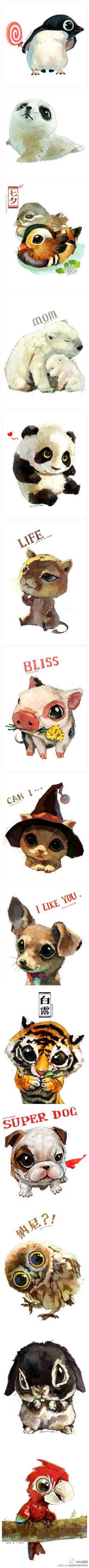 插画家笔下的超萌小动物   