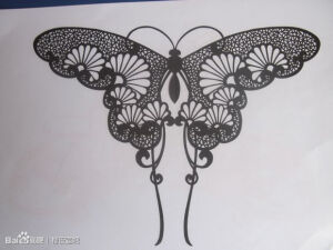蝴蝶，线稿，橡皮章。