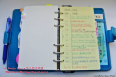 春夏的期盼——Filofax Metropol Personal in Kingfisher Blue (Part 2) - 【勺子】 - No Matter How-勺子的收纳盒