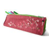 Felt pensil case Embroidery pouch Clutch eyeglass Case