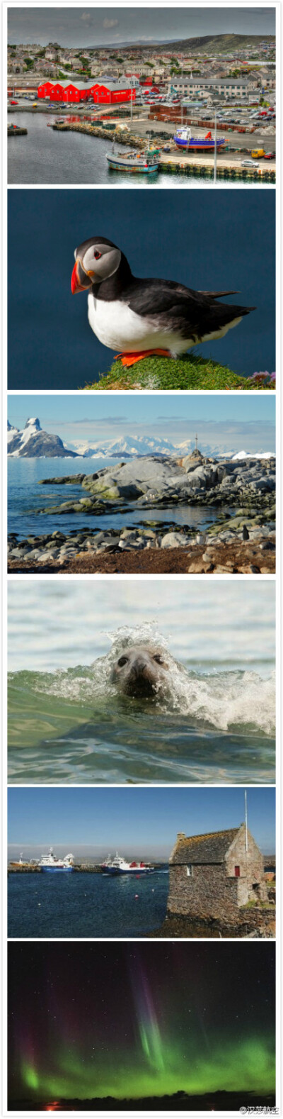 #梦幻目的地#【谢德兰群岛】谢德兰群岛（Shetland Islands）位于苏格兰，这里的景色原始而美丽，岛四周有深锯齿状的峡湾，沿岸是陡峭的山岩。除了海岛风光之外，岛上还能看到可爱的小家伙们，当然还有美丽的极光。可…