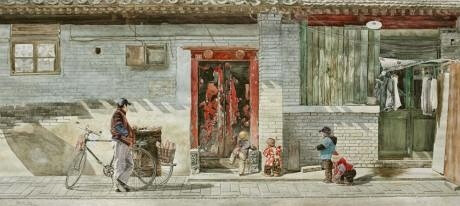 北京胡同、香港老铺 梁潤湛水彩手绘