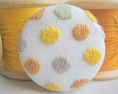 Embroidered brooch keepsake - polka dot - Greta Collection