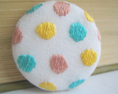 Embroidered brooch keepsake - polka dot - Greta Collection