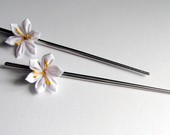 Silver &amp; White Hair Chopsticks